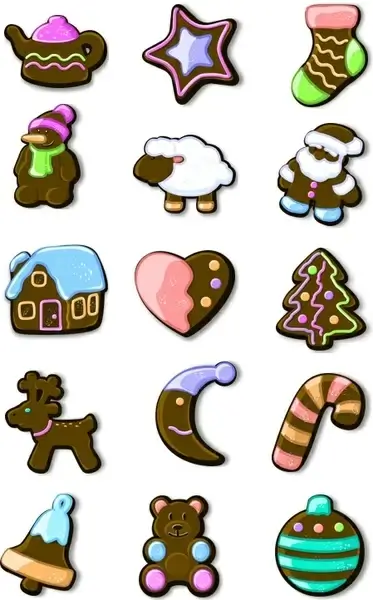 Xmas gingerbread icons pack