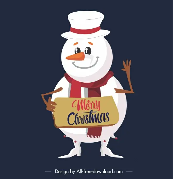 xmas snowman icon cute stylized cartoon character
