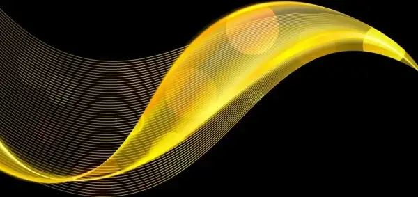 yellow 3d curved lines background