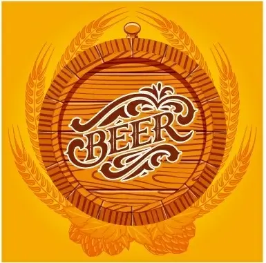 yellow style beer menu cover design vector 