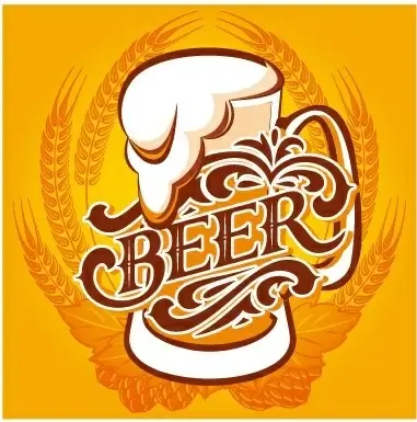 yellow style beer menu cover design vector