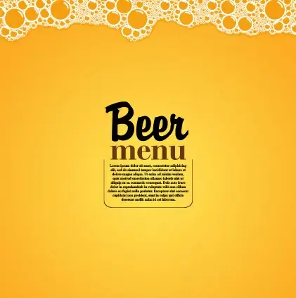 yellow style beer menu vector