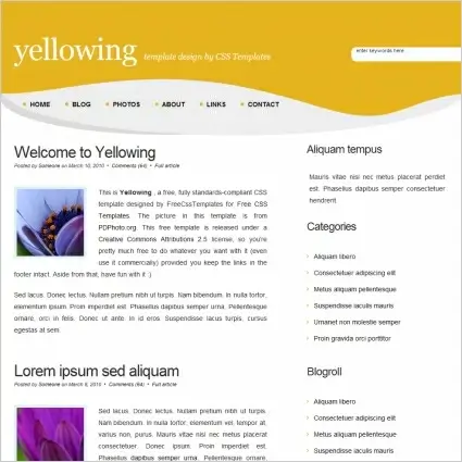 yellowing