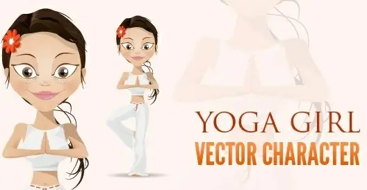 yoga girl vector character