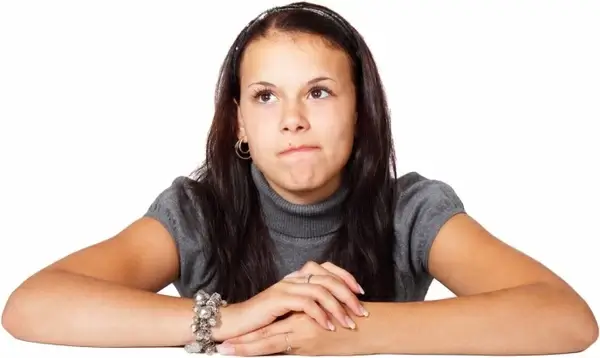 young woman thinking