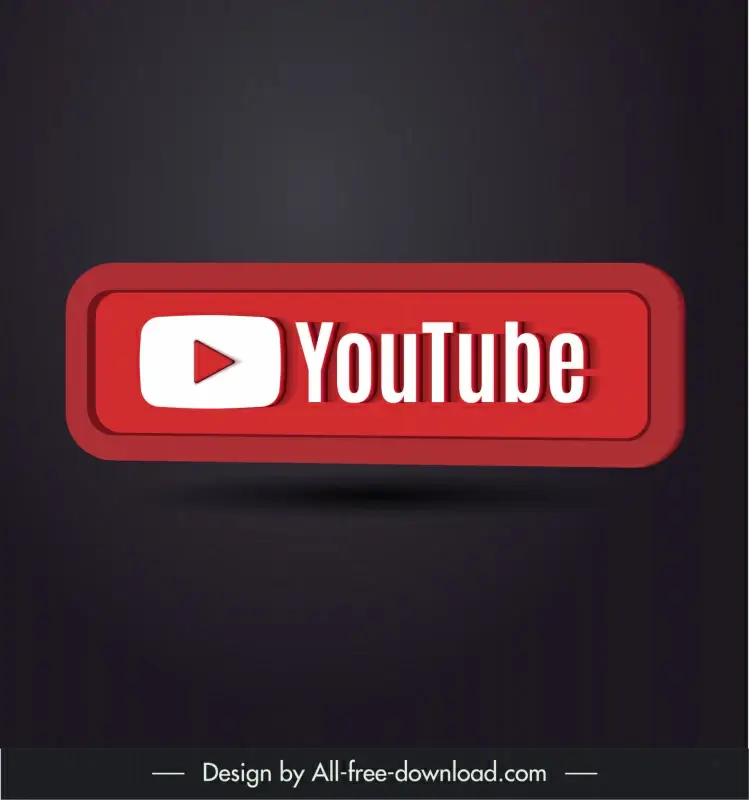 youtube logotype flat horizontal tab shape 