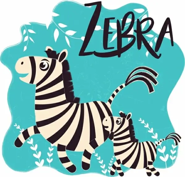 zebra drawing cute cartoon design