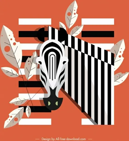 zebra icon classical flat sketch stripes decor