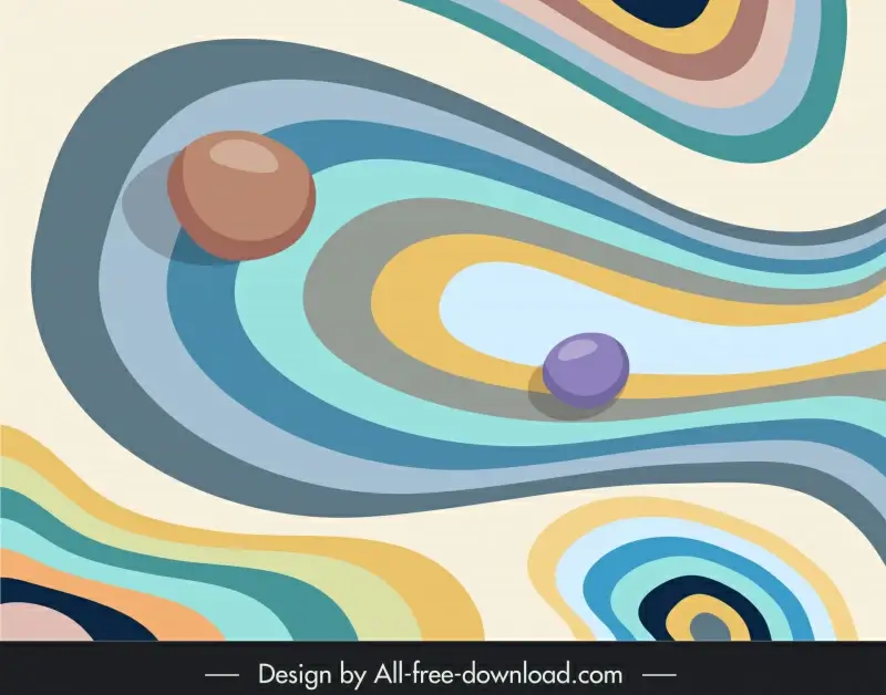 zen stones background template 3d illusion dynamic abstract curves circles