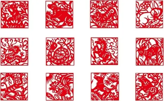 zodiac papercut vector