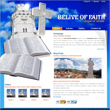 free css church website templates download