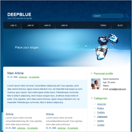 Download Light Blue Css Template free - managermemory