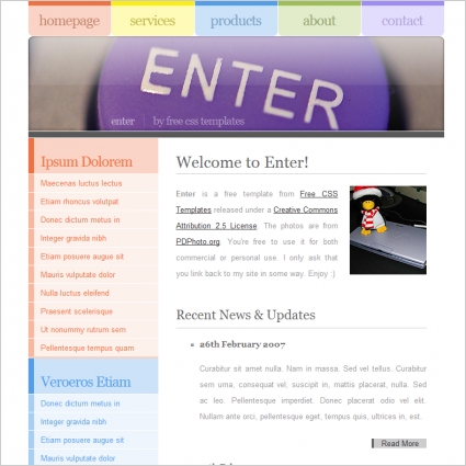 Enter Free website templates in css, html, js format for ...