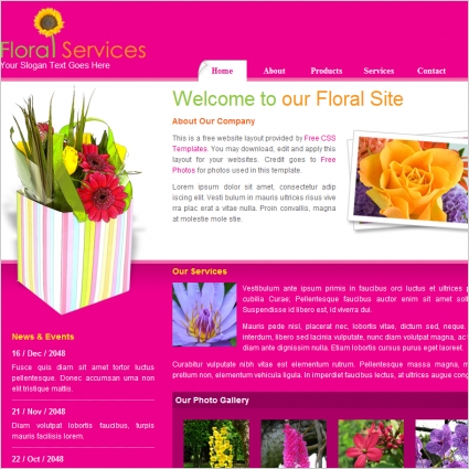 floral Free website templates in css, html, js format for free download ...