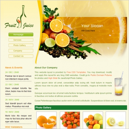 fruit website templates 89kb