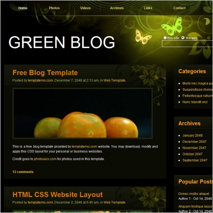 green blog Free website templates in css, html, js format ...