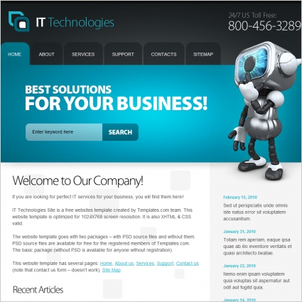 It Technologies Template Free Website Templates In Css Html Js Format For Free Download 181 00kb