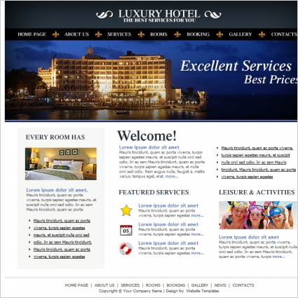 sample license software css, website templates Luxury Template Hotel html Free in