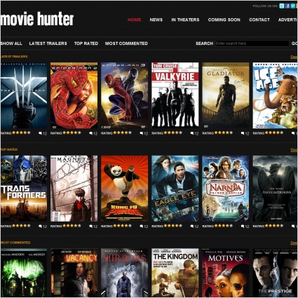 Moviehunter Template Free Website Templates In Css Html Js Format For Free Download 519 67kb