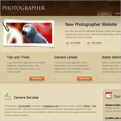 photography website templates html css simple