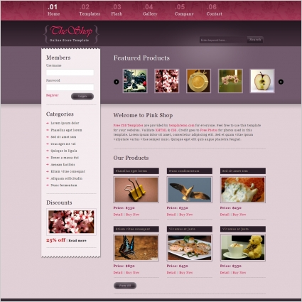 online shopping website templates free download html with css