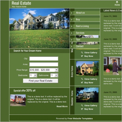 Real Estate Template Free website templates in css html js format for