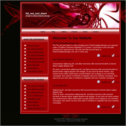 red and black template free website templates in css html