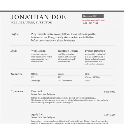 Html5 Resume Template Free Download from images.all-free-download.com