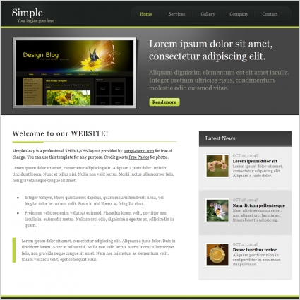 simple gray Free website templates in css, html, js format for free ...