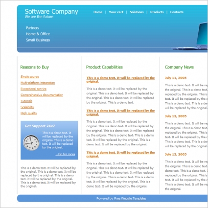 Software Company Template Free website templates in css html js