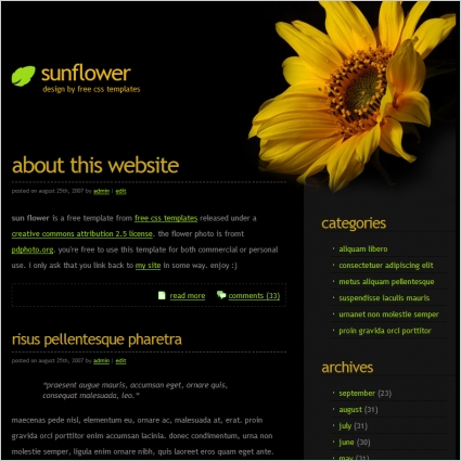 html sunflower code