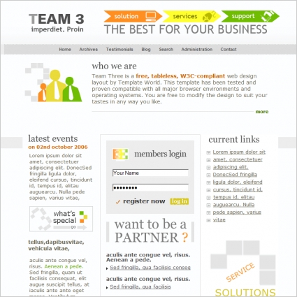 team template templates website preview 83kb