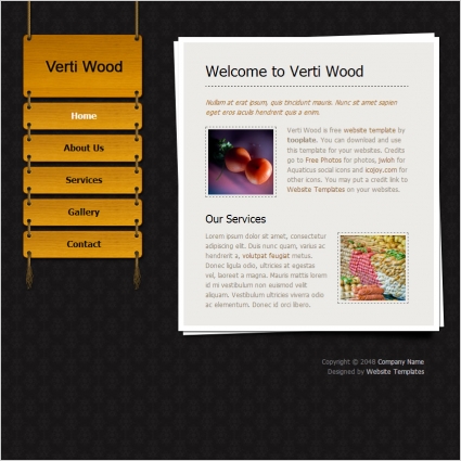 Verti wood Free website templates in css html js format 