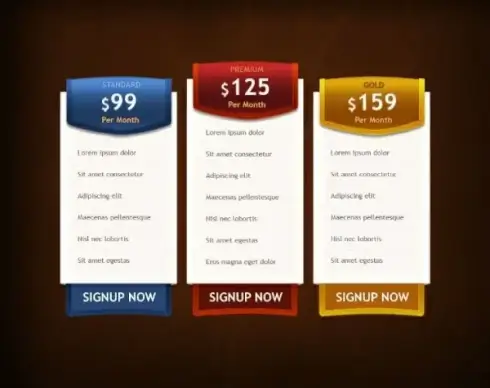 01psd layered price list template