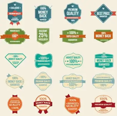 100 free vector vintage badges stickers stamps