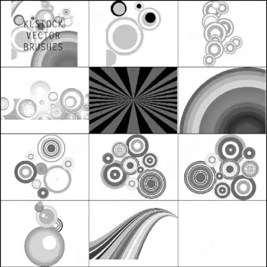 10 vector circle brush
