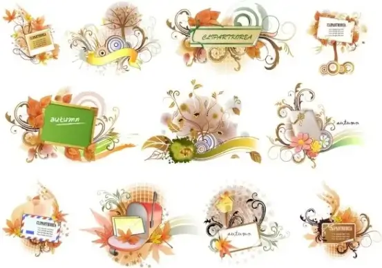11 autumn theme vector
