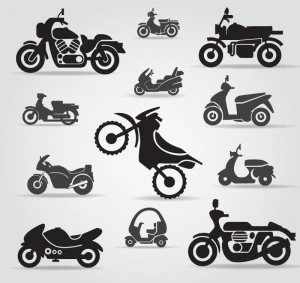 12 motorcycle silhouette vector