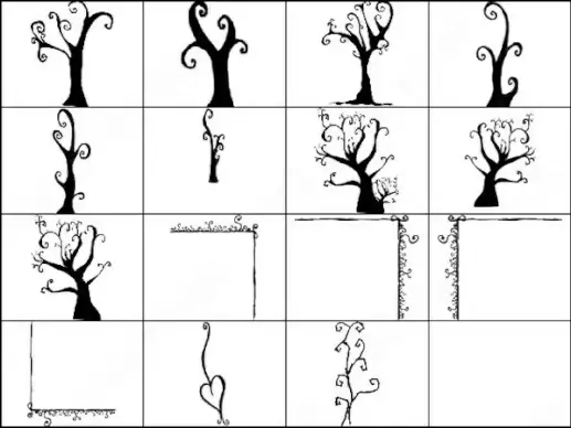 15 doodles tree brush
