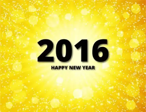 2016 happy new year golden background