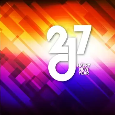 2017 new year banner design with artistic numbers