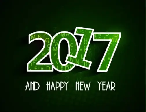 2017 new year card design with dancing numbers