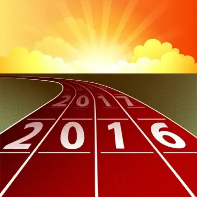 2017 new year template design with runway