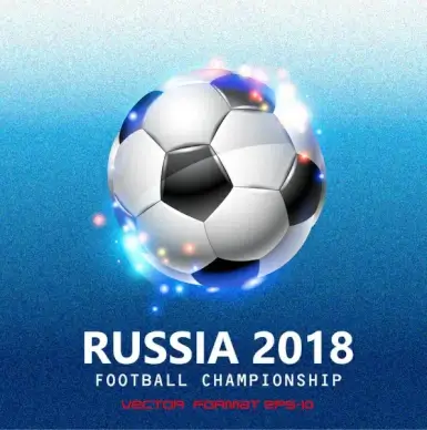 2018 world cup poster with ball illustration