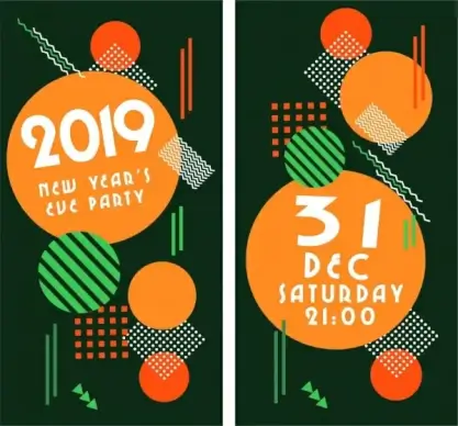 2019 new year eve party banner geometric decor