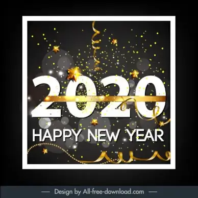 2020 new year banner twinkling eventful confetti decor