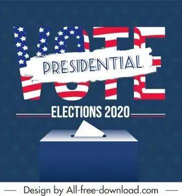 2020 usa election poster texts flag elements decor