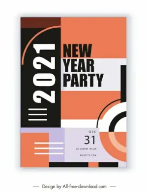 2021 new year party banner elegant abstract flat