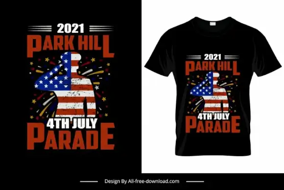 2021 parkhill parade 4th july tshirt template dynamic grunge america elements design