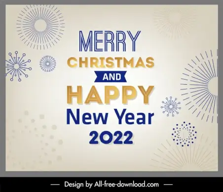 2022 new year christmas dynamic bursting fireworks snowflakes decorated banner
